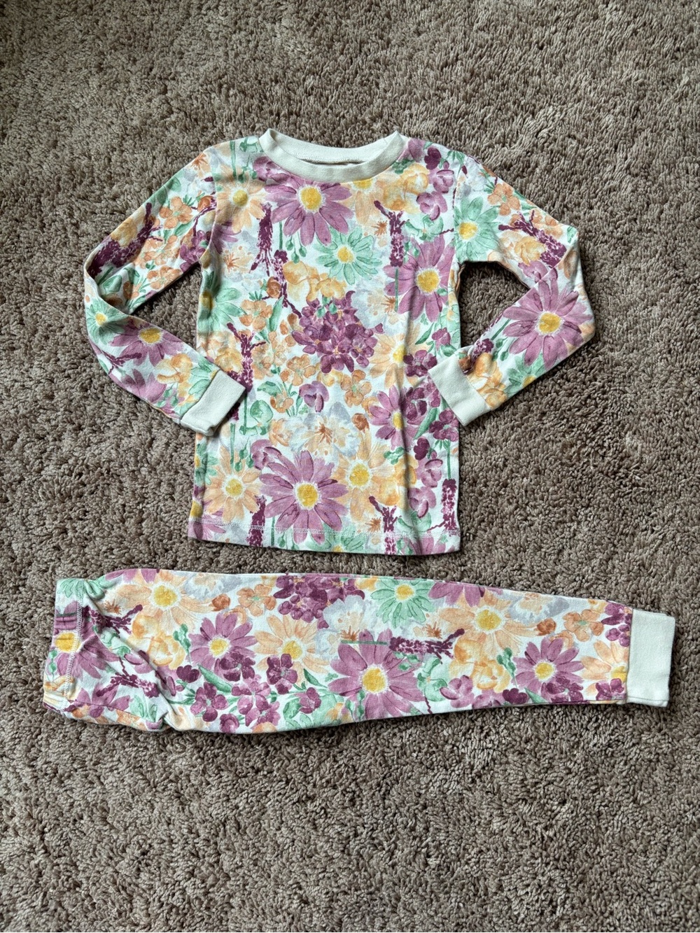 Burt's Bees Floral Long Sleeve Pajama Set - 3T